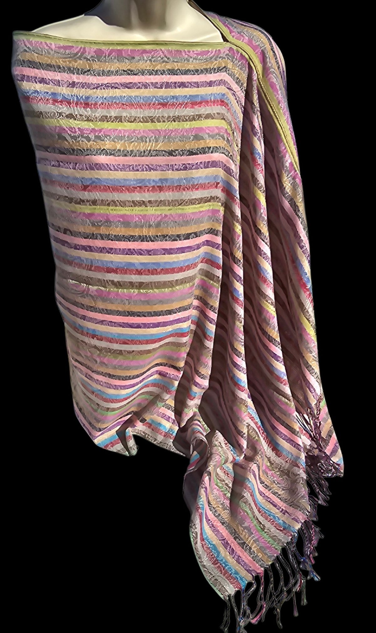 Lightweight Linen Blend Poncho Scarf