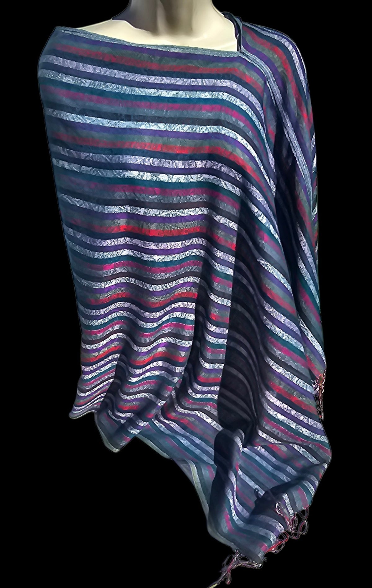 Lightweight Linen Blend Poncho Scarf