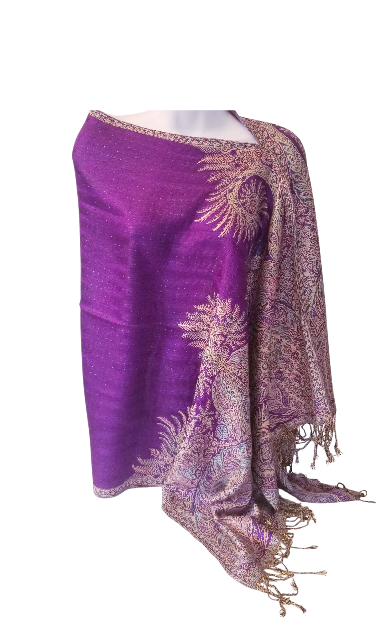 Semi Solid poncho scarf in purple, one seam, one size