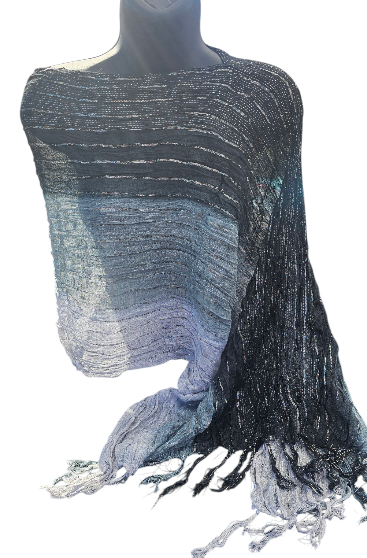 Kids Poncho Scarf, handmade woven one size poncho scarf, view 1
