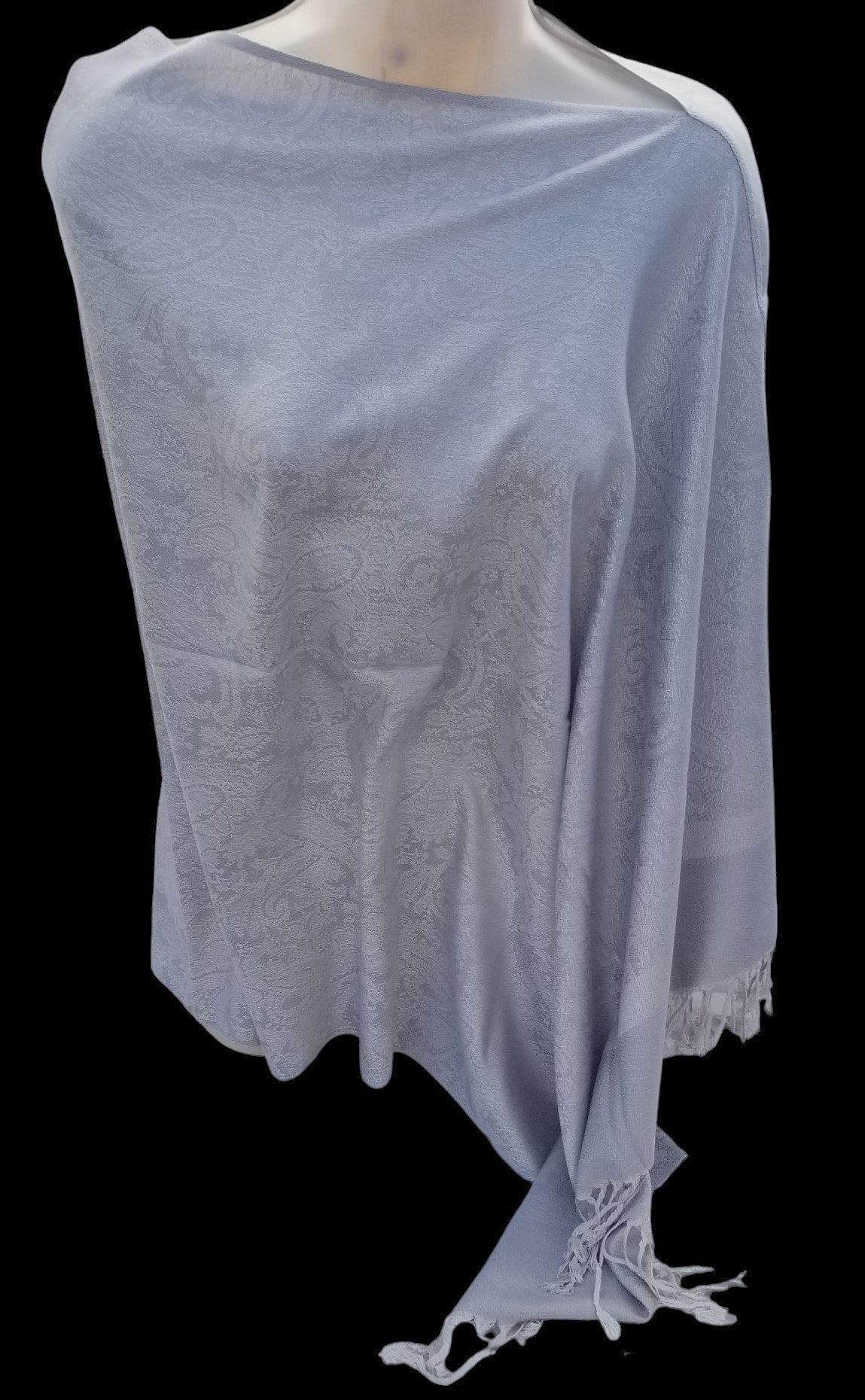 Jacquard Knit Poncho Scarf, handmade woven one size poncho scarf, view 7