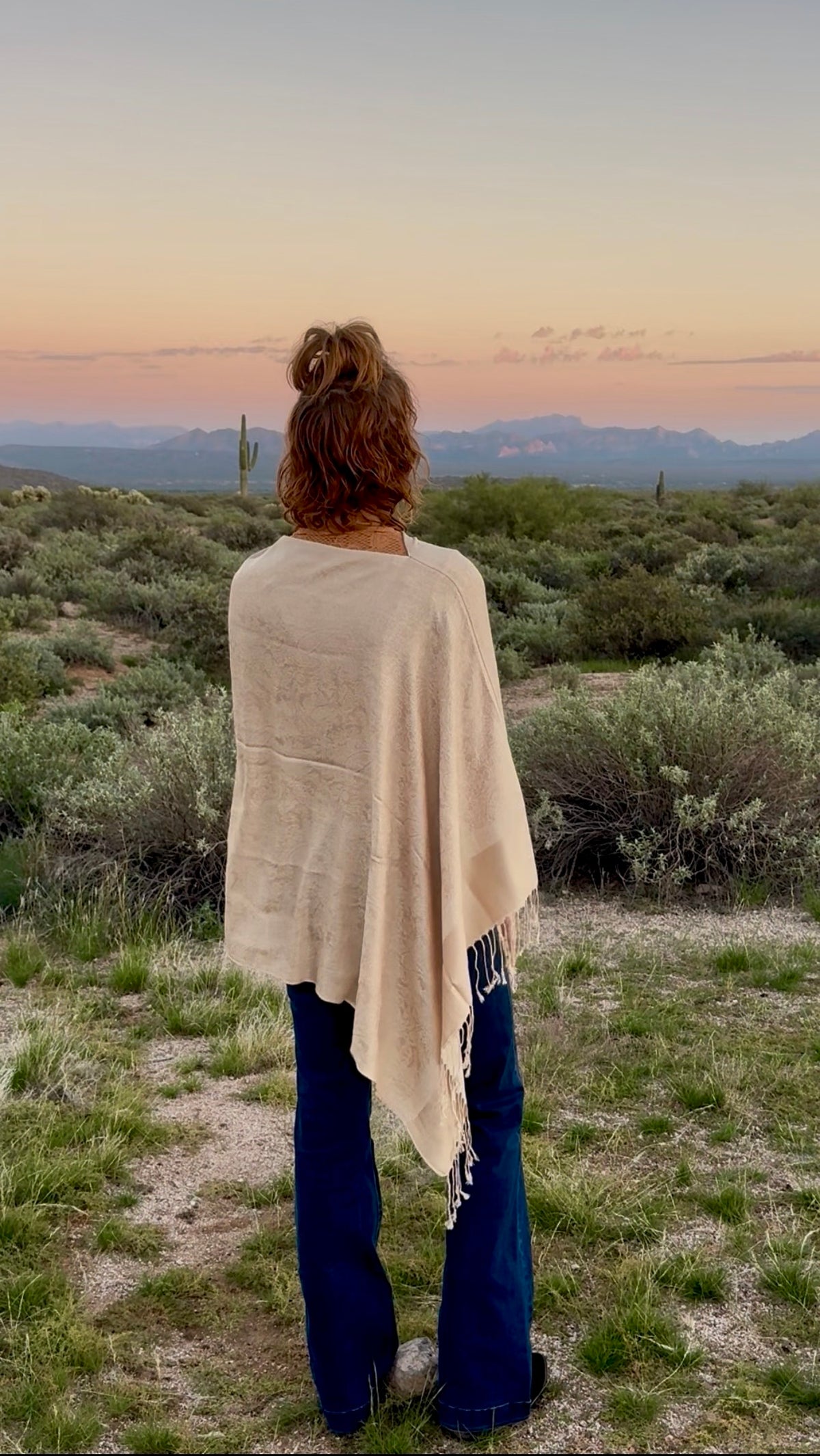 Solids & Jacquards Poncho Scarf