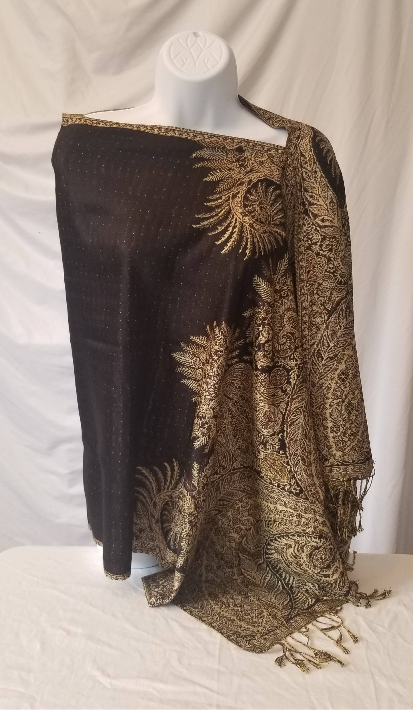 Semi Solid Poncho Scarf, handmade woven one size poncho scarf, view 11