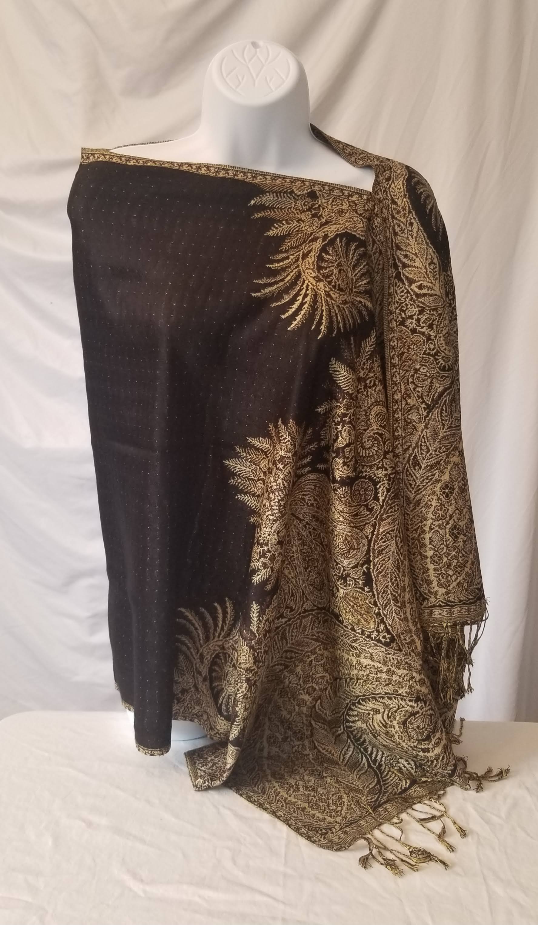 Semi Solid Poncho Scarf, handmade woven one size poncho scarf, view 11