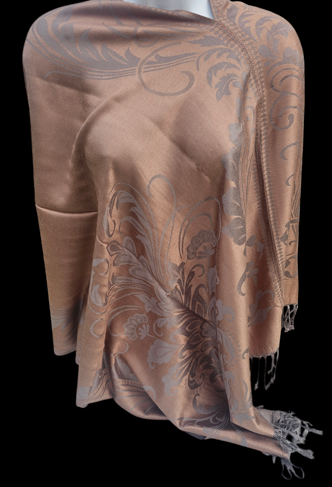 Tribal Floral Poncho Scarf, handmade woven one size poncho scarf, view 1
