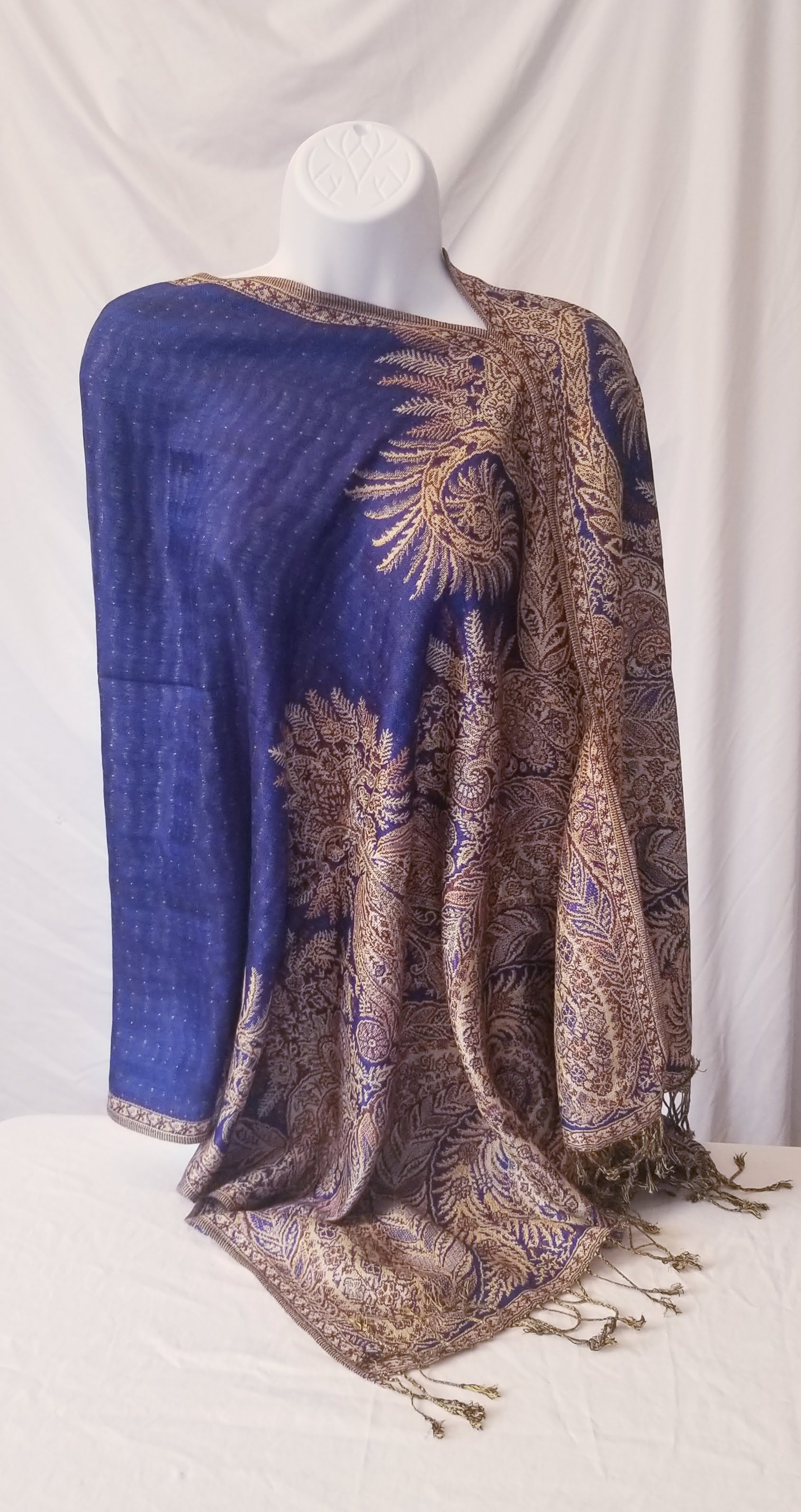 Semi Solid Poncho Scarf, handmade woven one size poncho scarf, view 4