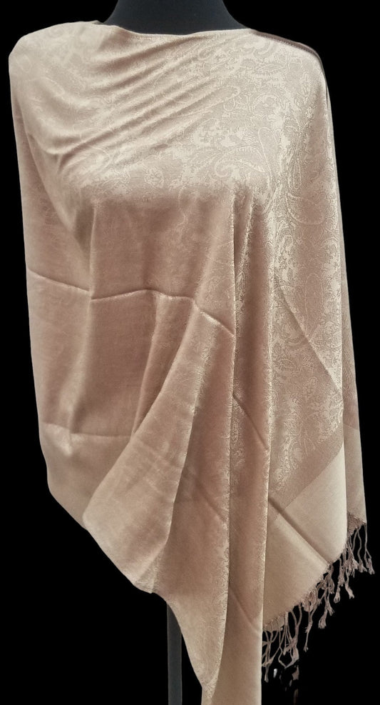 Jacquard Knit Poncho Scarf, handmade woven one size poncho scarf, view 1