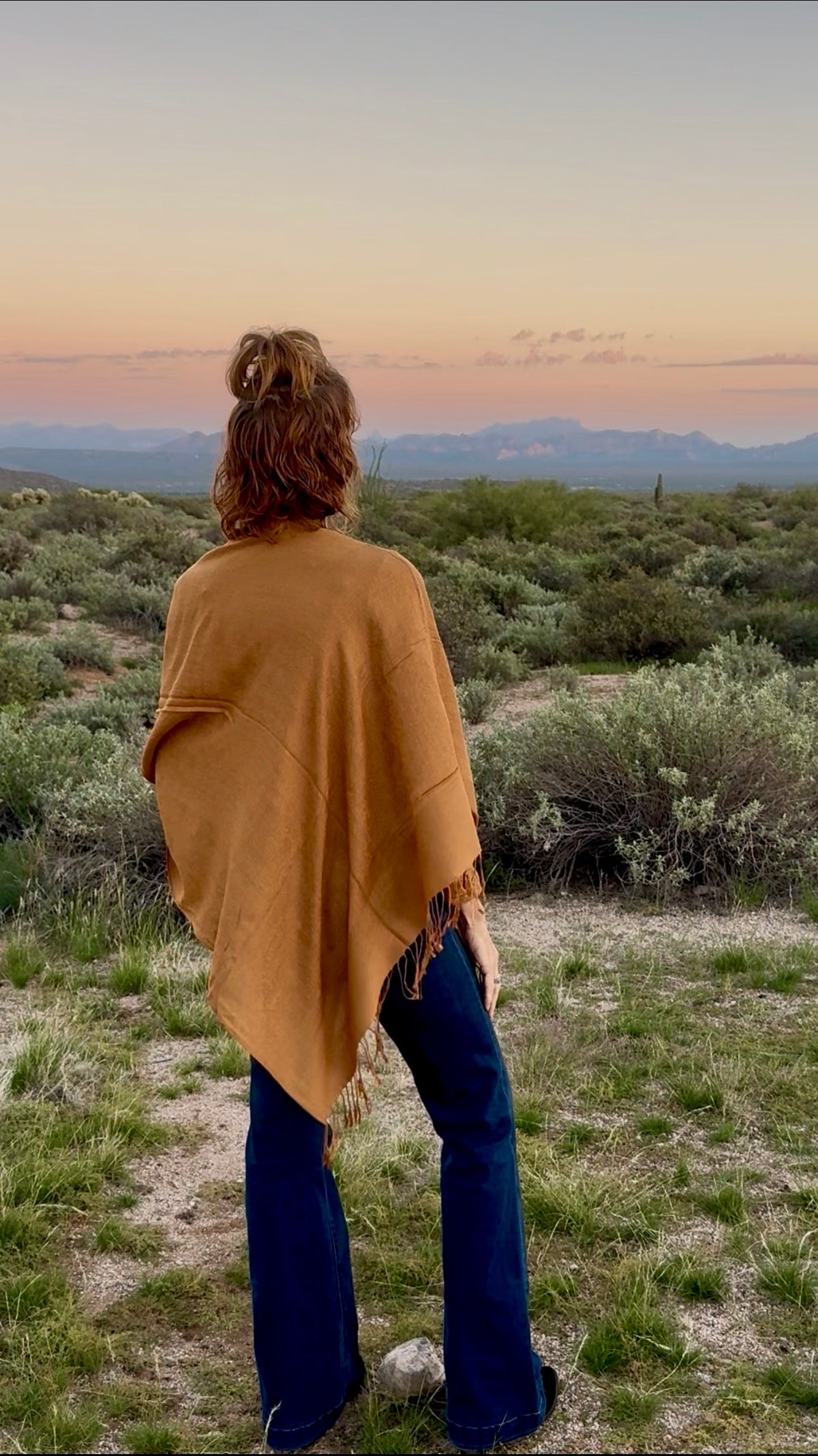 Solids & Jacquards Poncho Scarf