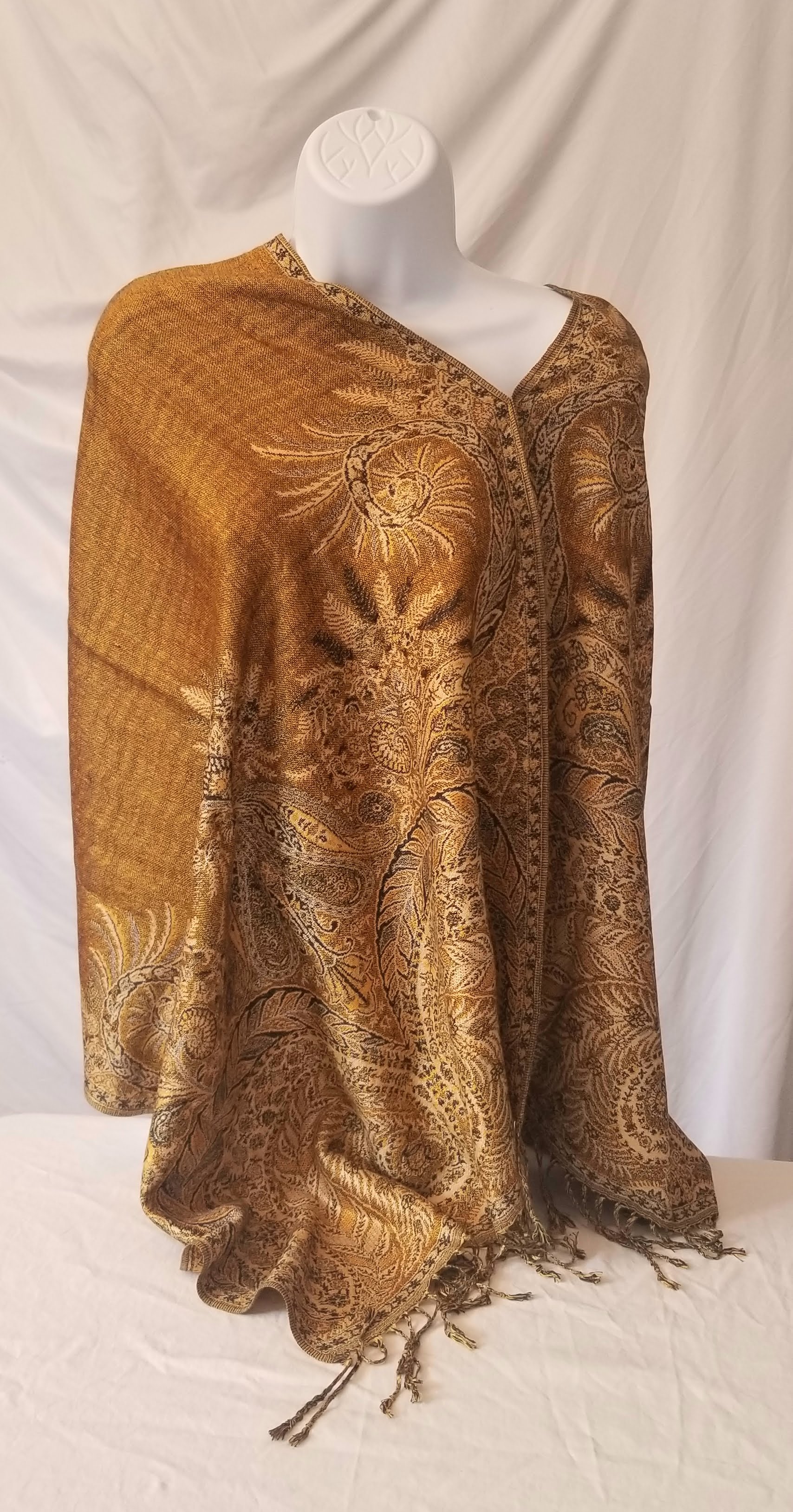 Semi Solid Poncho Scarf, handmade woven one size poncho scarf, view 15