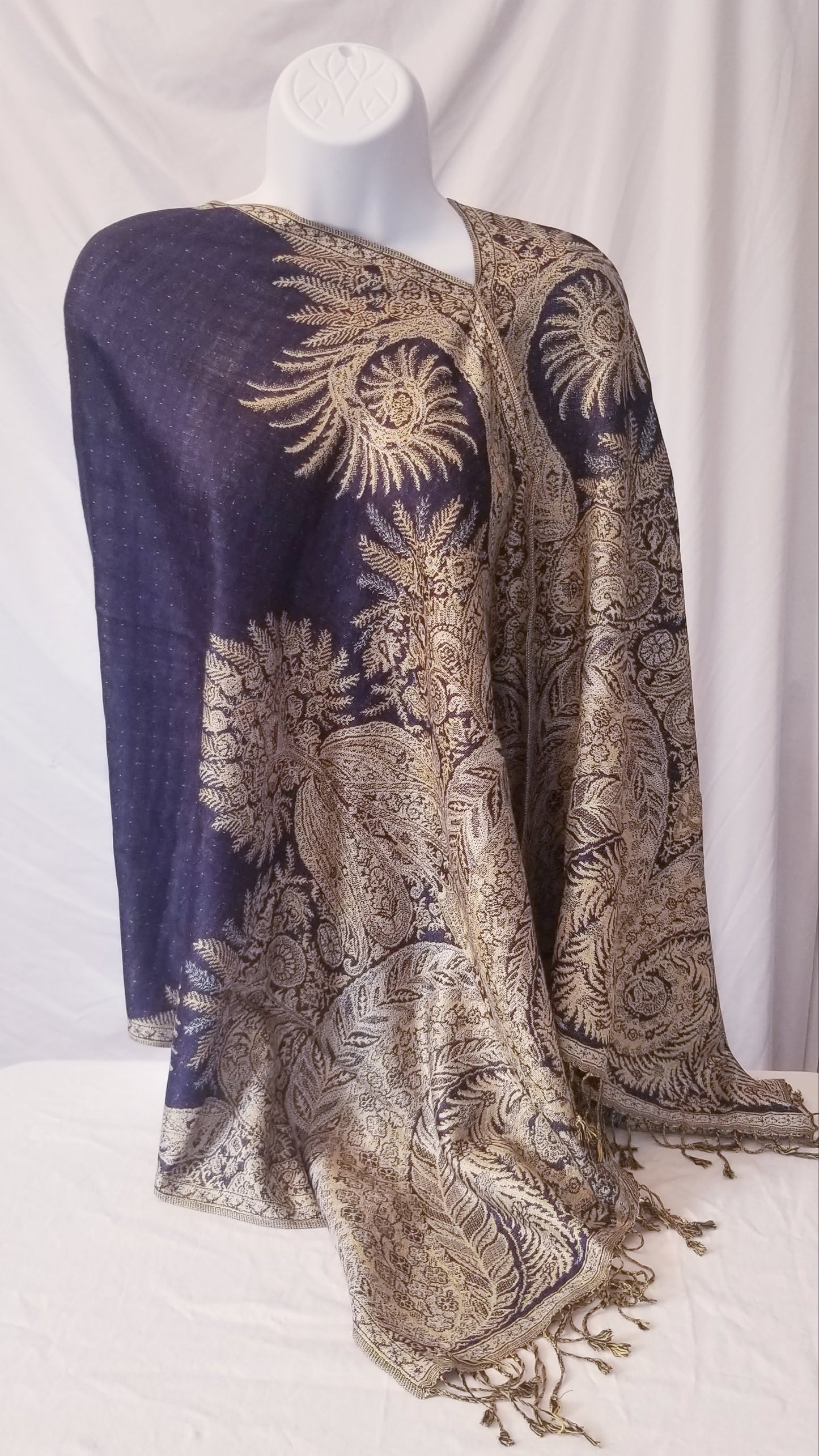 Semi Solid Poncho Scarf, handmade woven one size poncho scarf, view 10