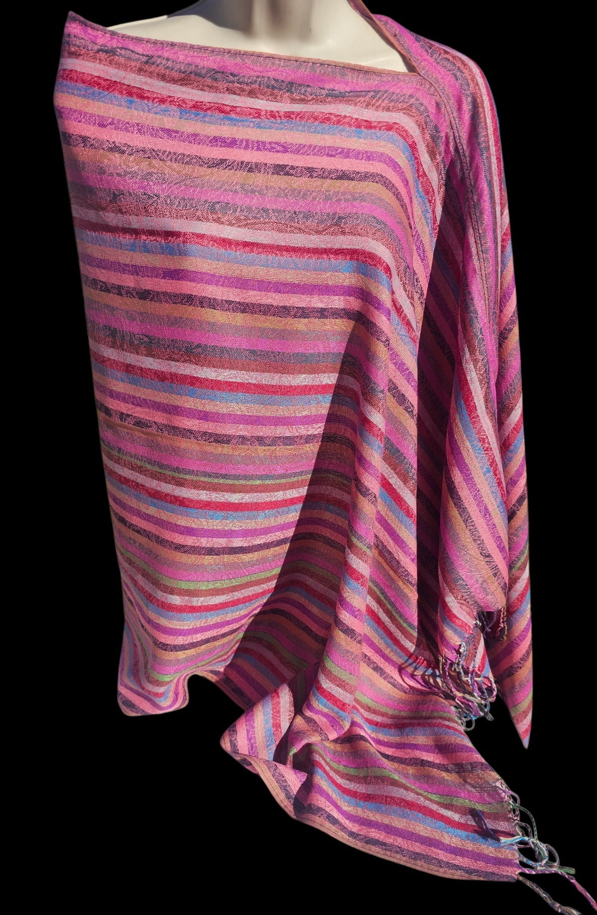 Lightweight Linen Blend Poncho Scarf