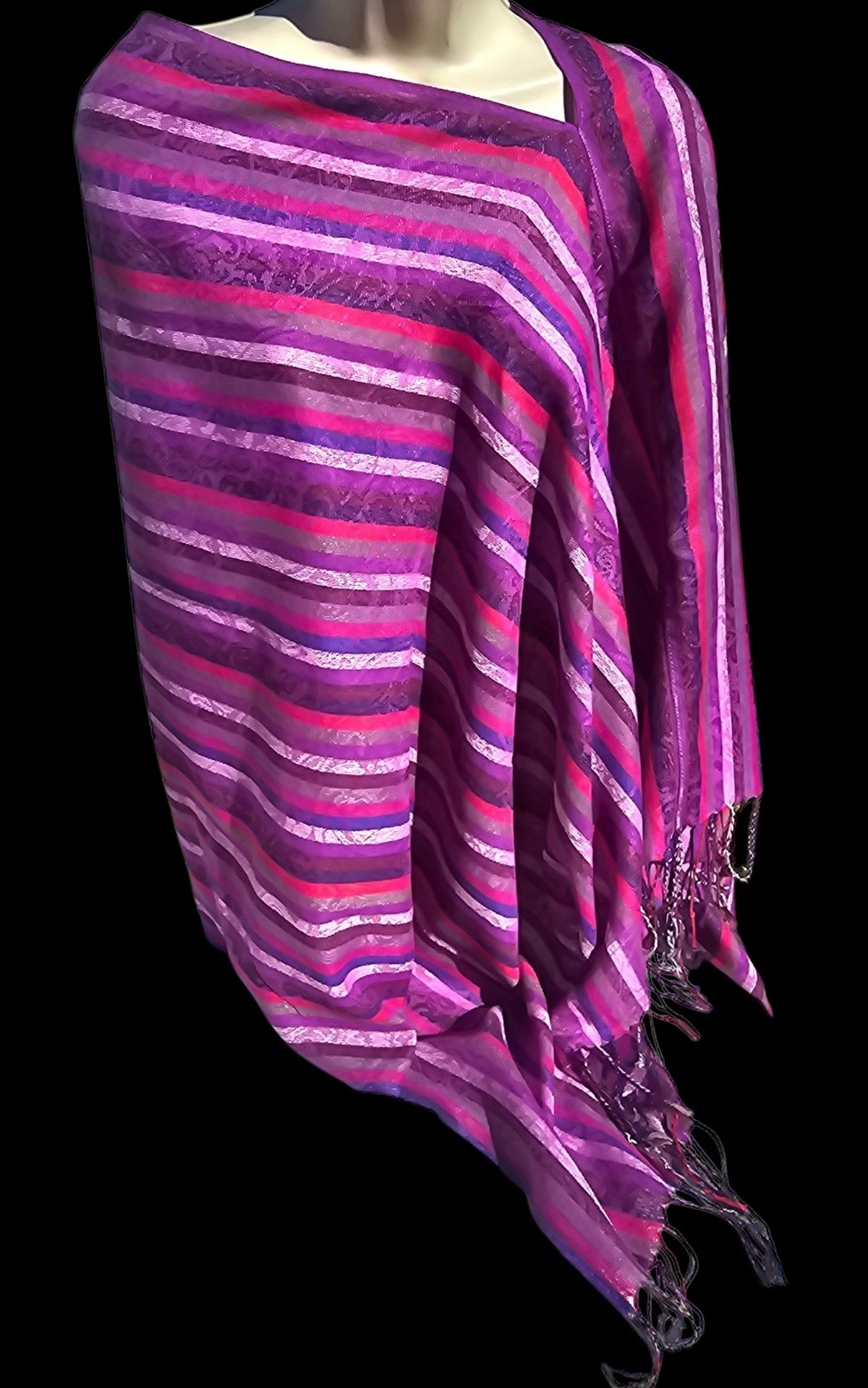 Lightweight Linen Blend Poncho Scarf