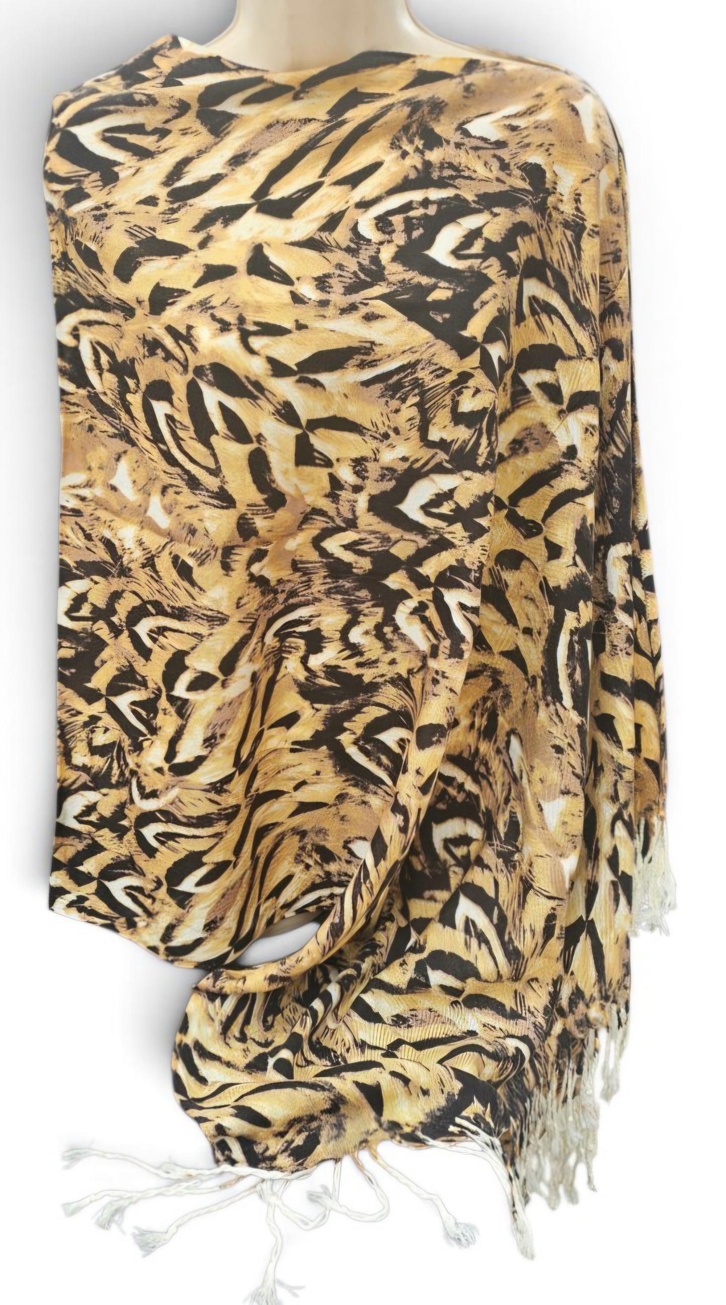 Owl Feather poncho scarf, one seam, one size